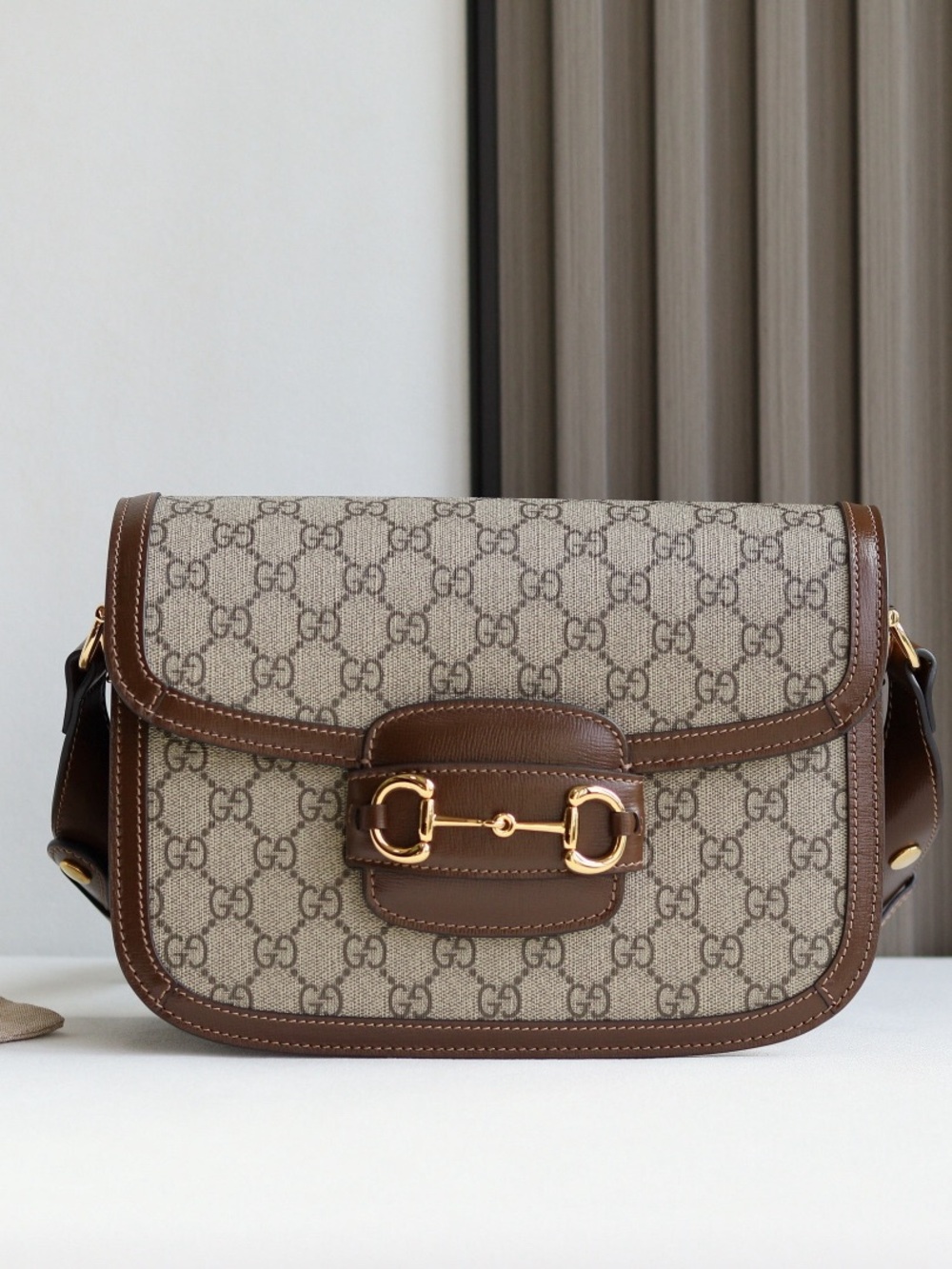GUCCI 1955 HORSEBIT SHOULDER BAG GG supreme/brown